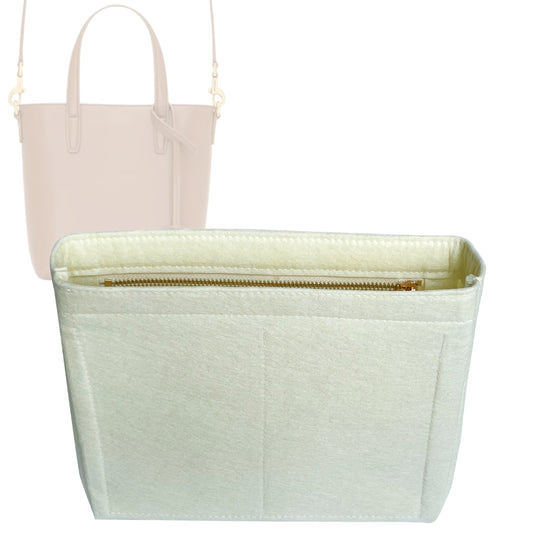 Organizer for [Mini Toy Shopping, Saint Laurent (YSL)] Bag Insert (Felt, Slim with Zip Pocket)
