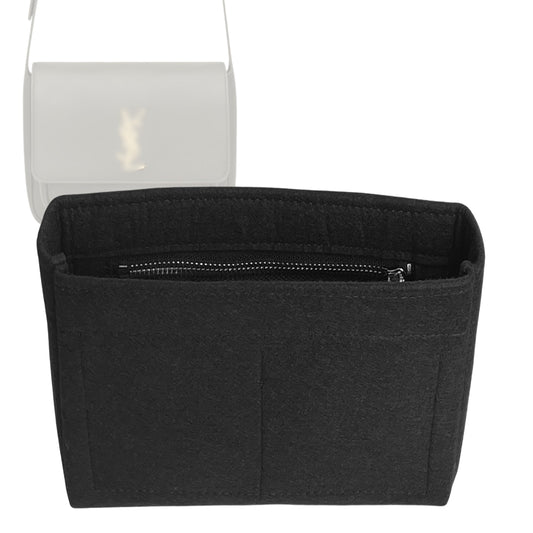 Organizer for [Niki Satchel, Saint Laurent (YSL)] Bag Insert (Felt, Slim with Zip Pocket)