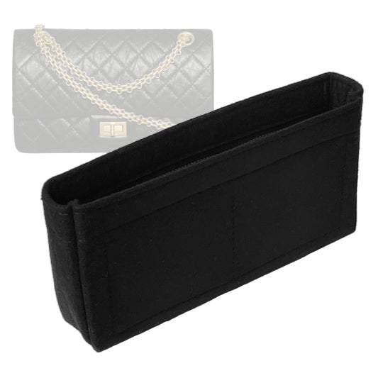 Organizer for [Large 2.55 Handbag, Chanel] Bag Insert (Felt, Slim with Zip Pocket)