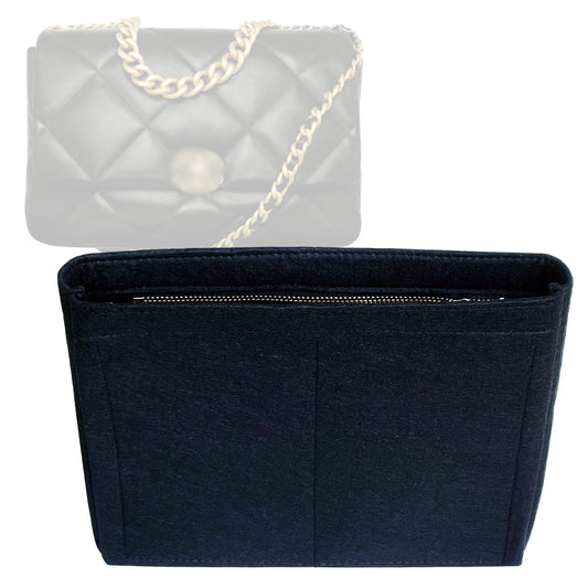 Organizer for [Chanel 19 Maxi Handbag, Chanel] Bag Insert (Felt, Slim with Zip Pocket)