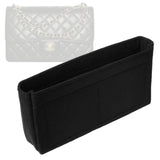 Organizer for [Large Classic Handbag, Chanel] Bag Insert (Felt, Slim with Zip Pocket)