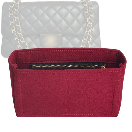 Organizer for [2.55 Handbag Medium 28cm, Chanel] Bag Insert (Felt, Slim with Zip Pocket)