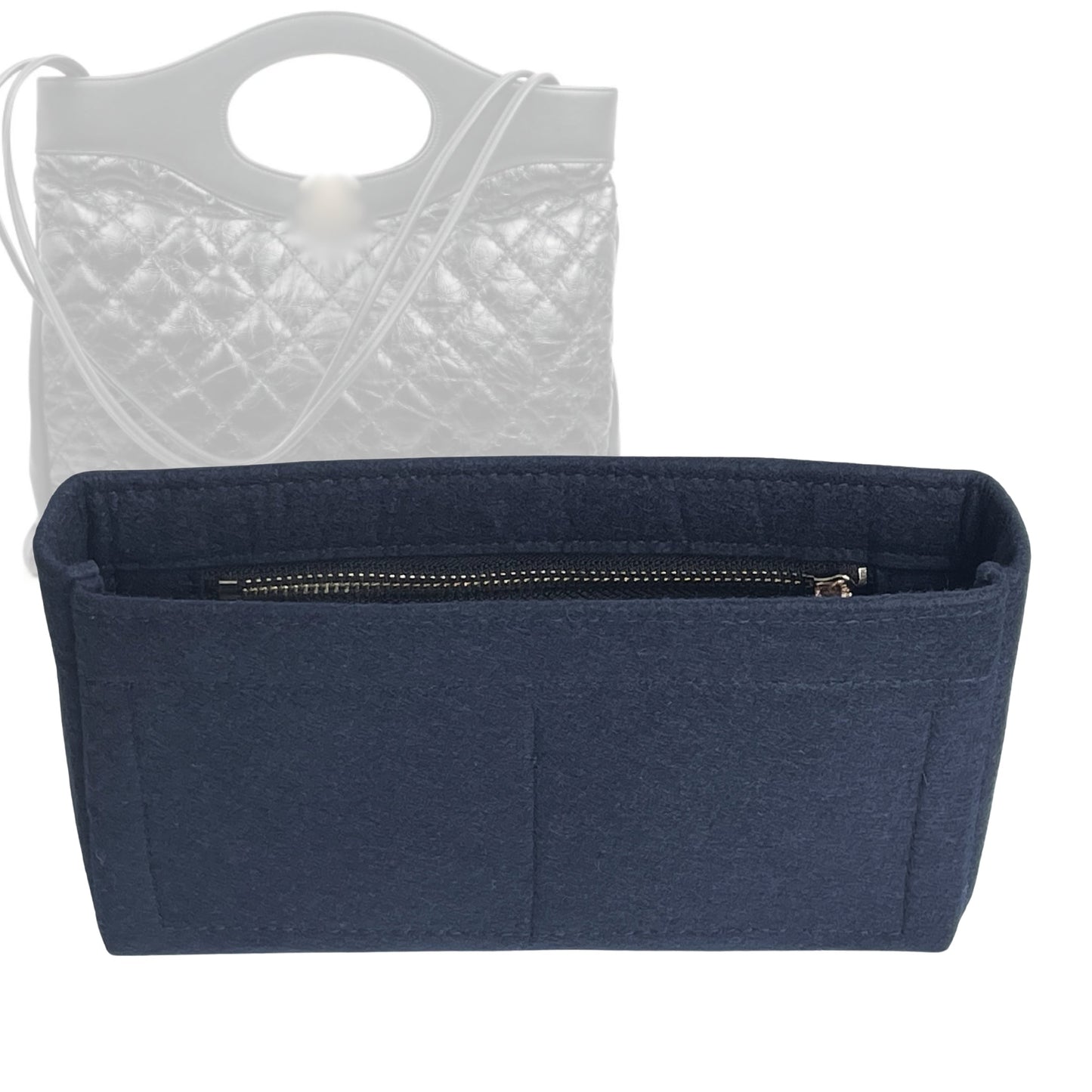 Organizer for [31 Medium Shopping Bag, Chanel] Bag Insert (Felt, Slim with Zip Pocket)
