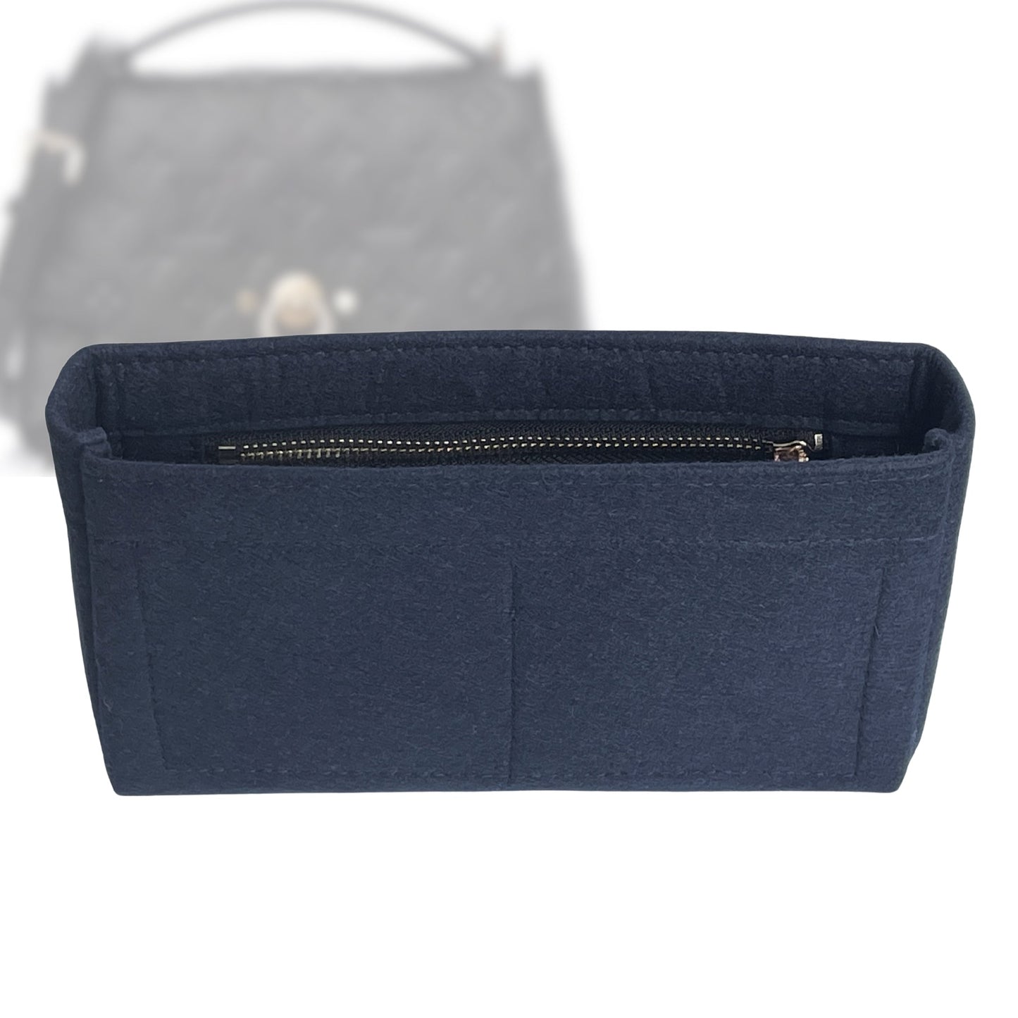 Organizer for [Blanche MM (Medium), LV] Bag Insert (Felt, Slim with Zip Pocket)