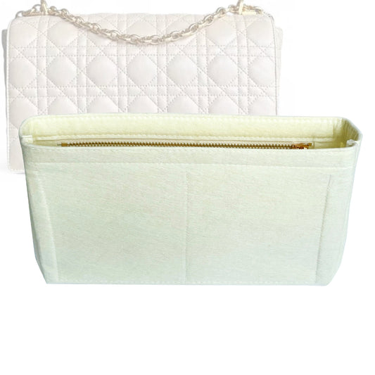 Organizer for [Medium Dior Caro Bag, Dior] Bag Insert (Felt, Slim with Zip Pocket)