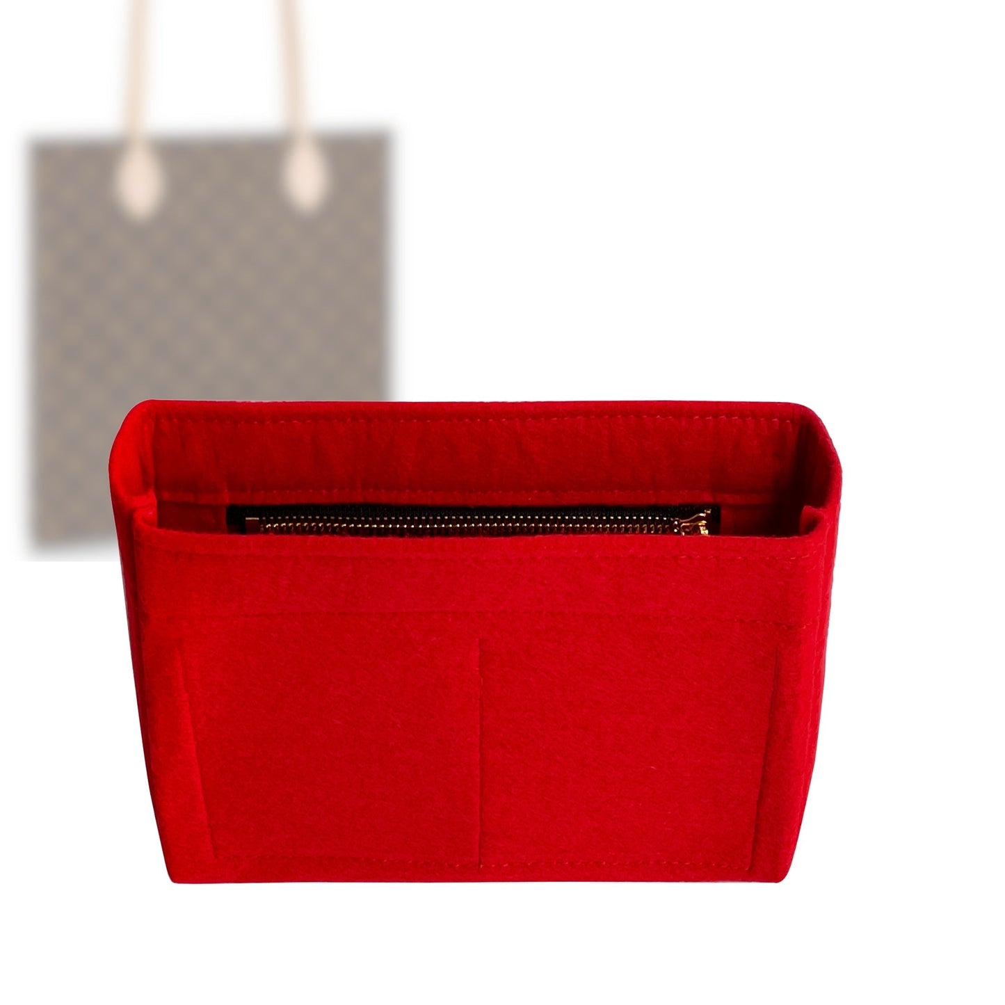 Organizer for [Carry It, LV] Bag Insert (Felt, Slim with Zip Pocket)