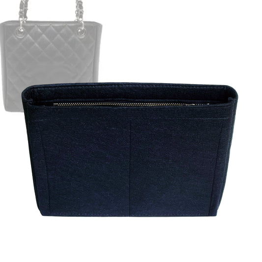 Organizer for [Petite Shopping PST, Chanel] Bag Insert (Felt, Slim with Zip Pocket)