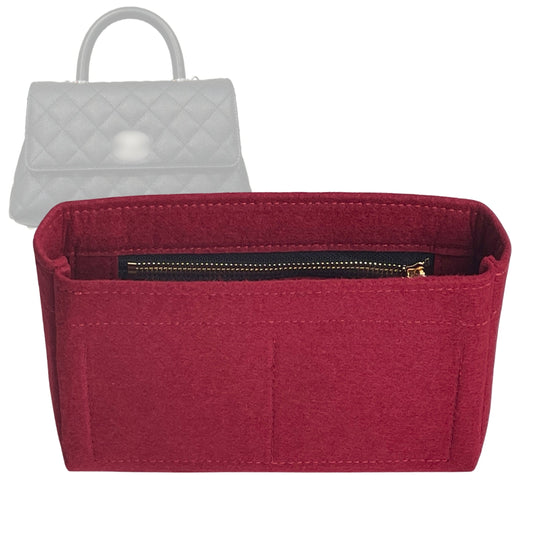 Organizer for [Coco Mini, Chanel] Bag Insert (Felt, Slim with Zip Pocket)