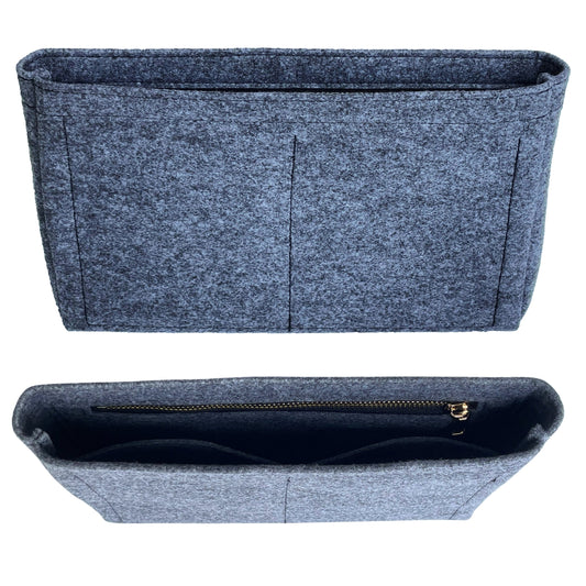 Organizer for [Trousse Toilette 28, LV] Bag Insert (Felt, Slim with Zip Pocket)