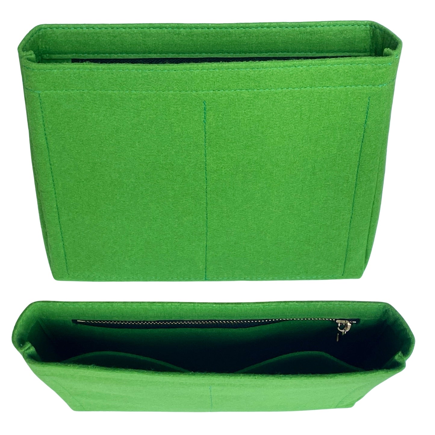Organizer for [Pearl Flap Bag, Chanel] Bag Insert (Felt, Slim with Zip Pocket)