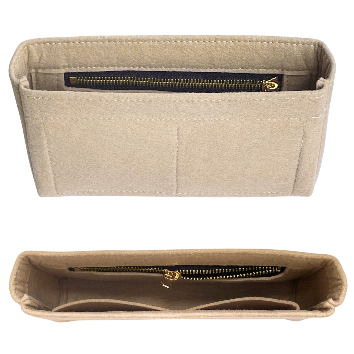 Organizer for [Lady Dior Small, Dior] Bag Insert (Felt, Slim with Zip Pocket)