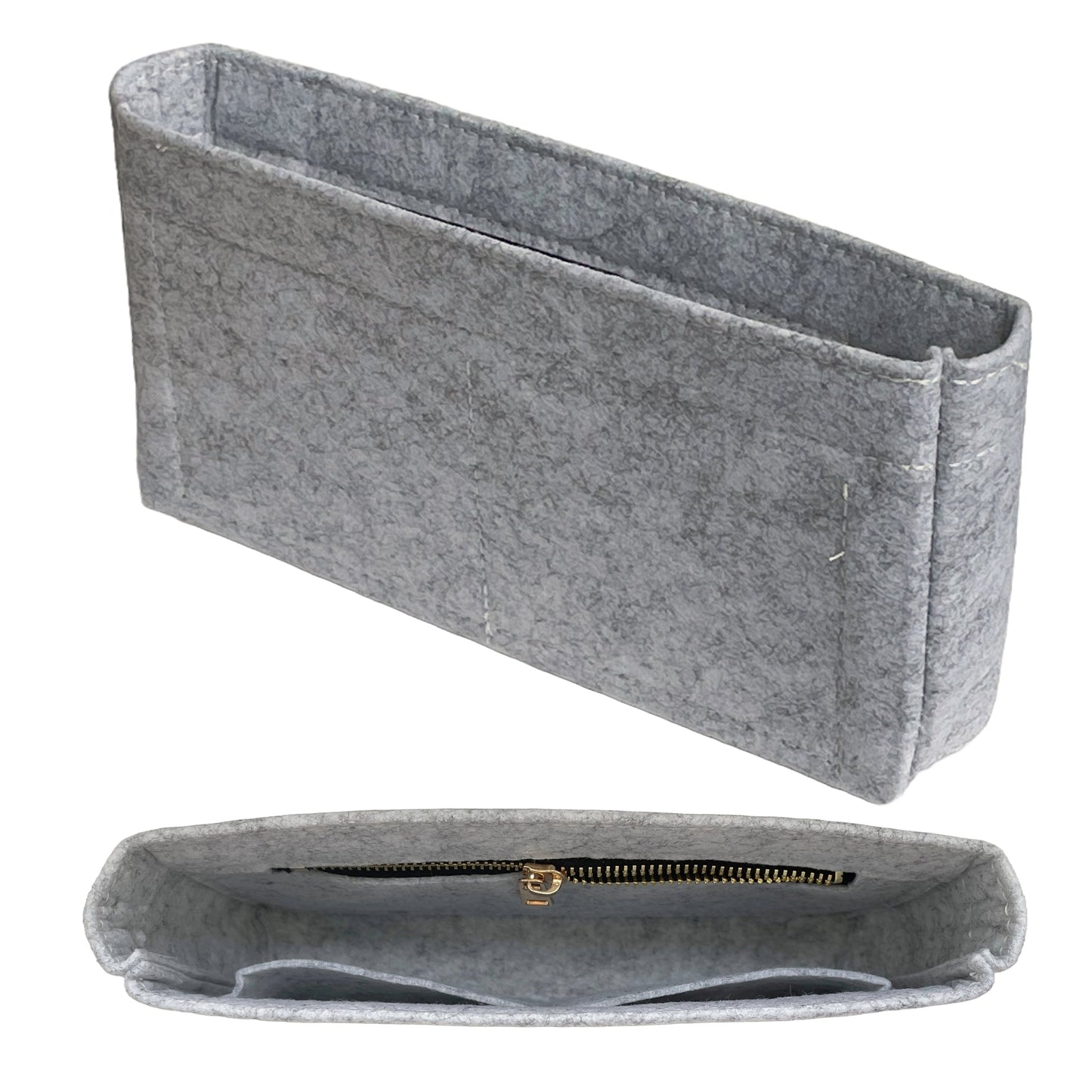 Organizer for [College Mini, Saint Laurent (YSL)] Bag Insert (Felt, Slim with Zip Pocket)