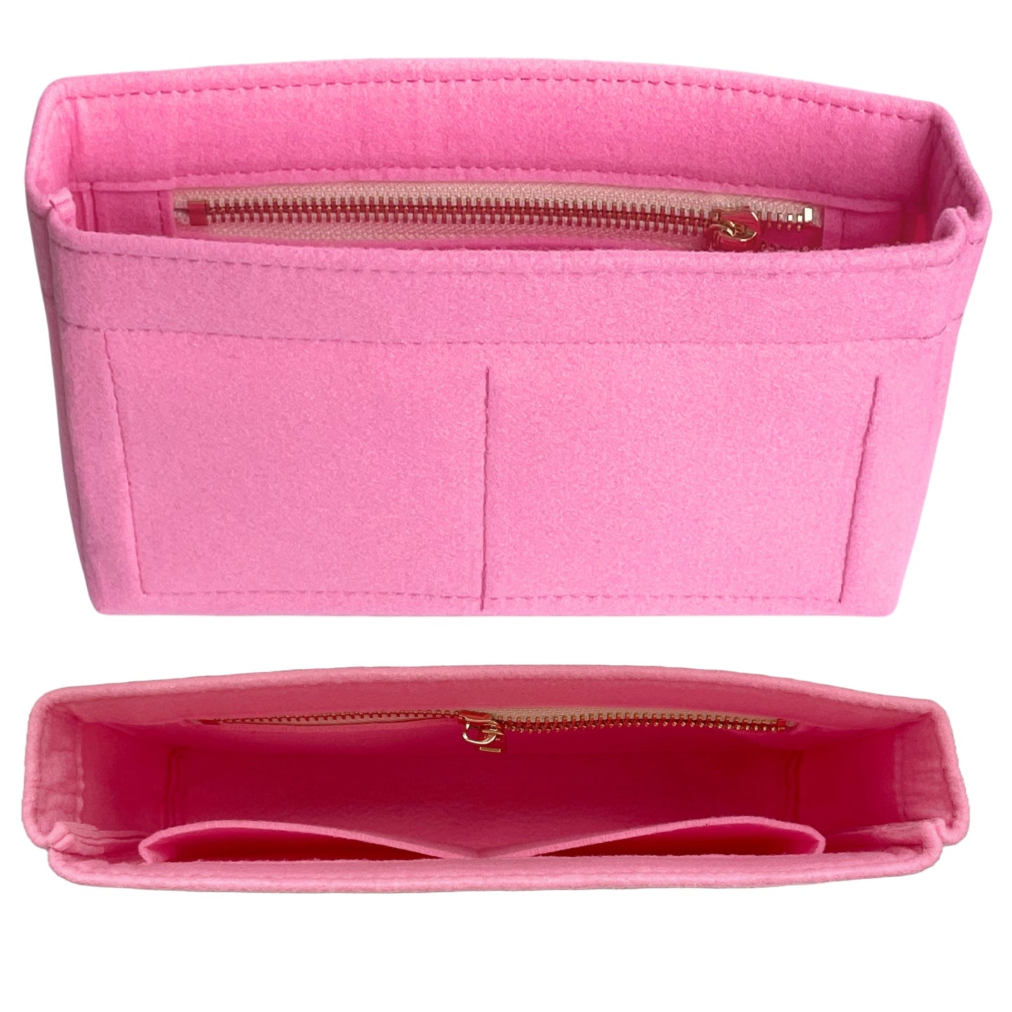 Organizer for [Large 2.55 Handbag, Chanel] Bag Insert (Felt, Slim with Zip Pocket)