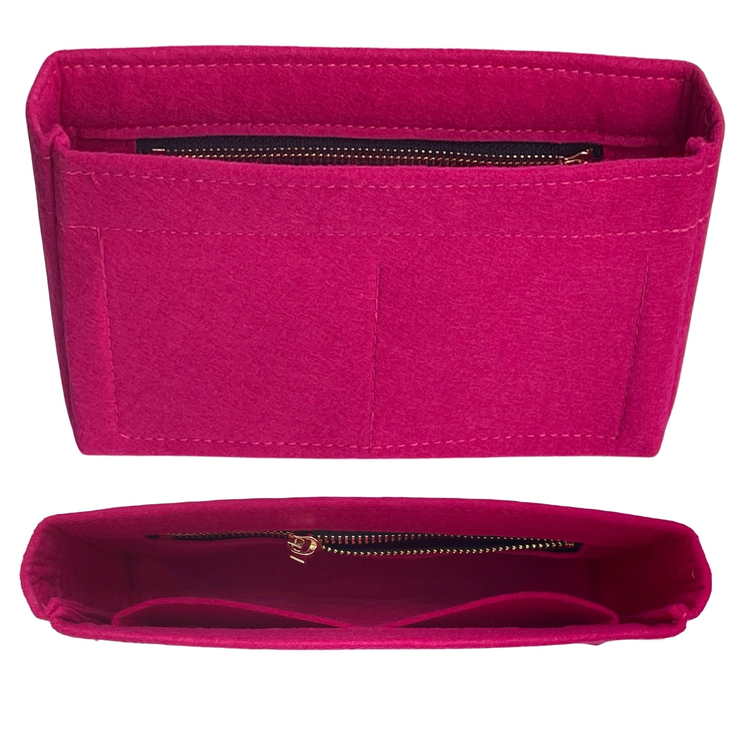 Organizer for [Medium Puffer, Saint Laurent (YSL)] Bag Insert (Felt, Slim with Zip Pocket)