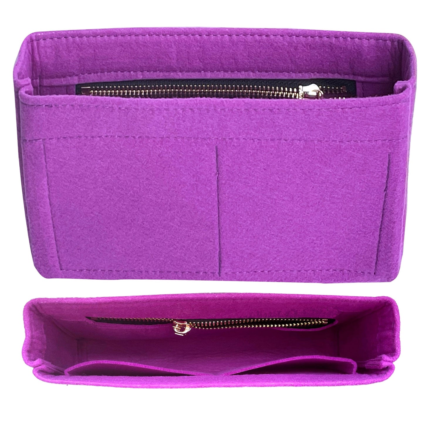 Organizer for [Toy Shopping Saint Laurent in Leather, Saint Laurent (YSL)] Bag Insert (Felt, Slim with Zip Pocket)