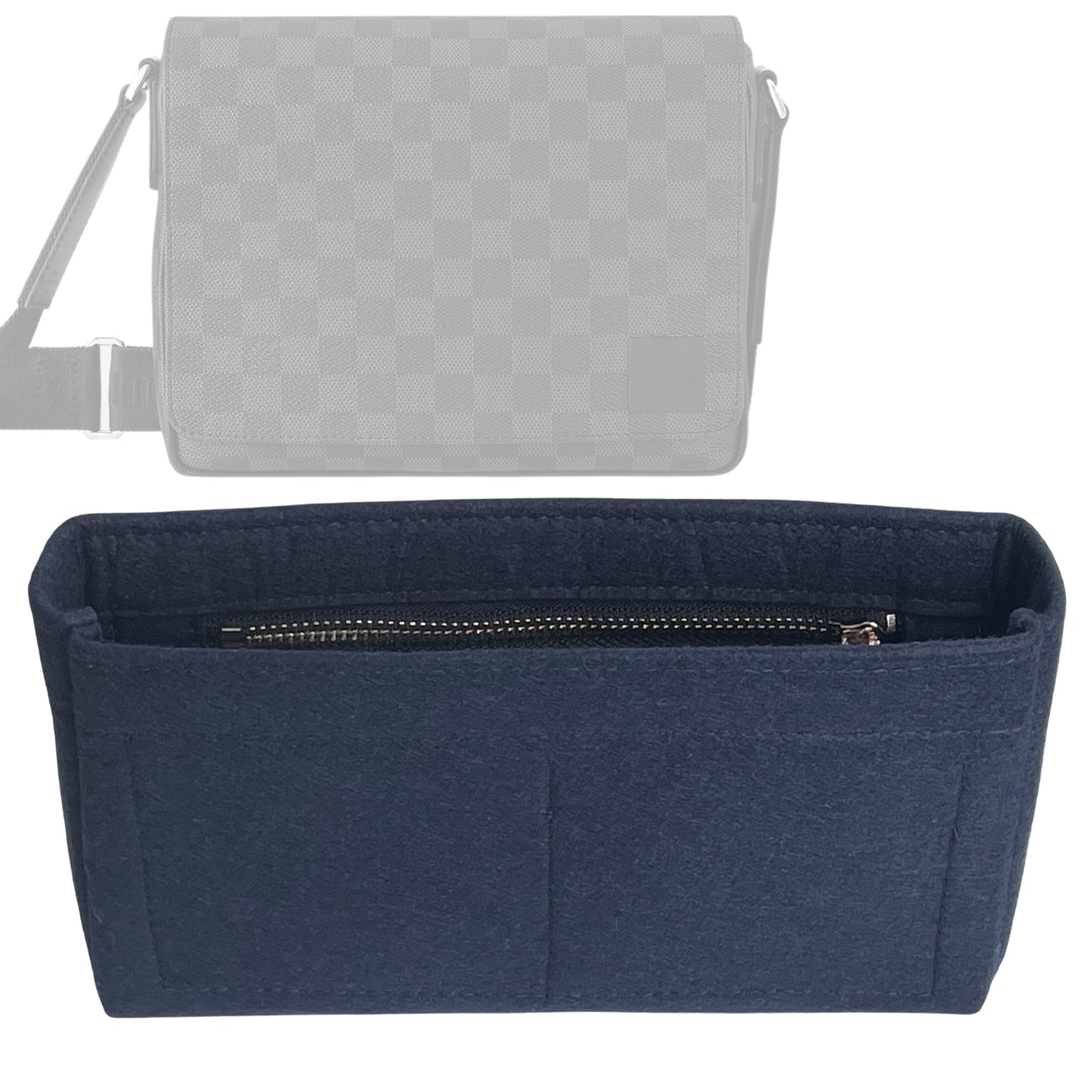 Organizer for [District PM, LV] Bag Insert (Felt, Slim with Zip Pocket)