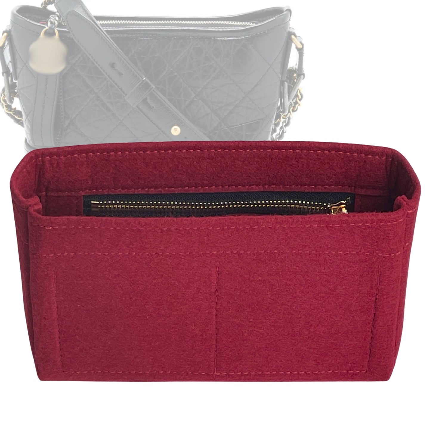 Organizer for [Gabrielle Small Hobo 20cm, Chanel] Bag Insert (Felt, Slim with Zip Pocket)