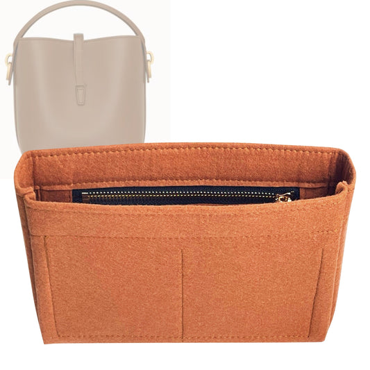 Organizer for [LE 37 mini in shiny leather, Saint Laurent (YSL)] Bag Insert (Felt, Slim with Zip Pocket)