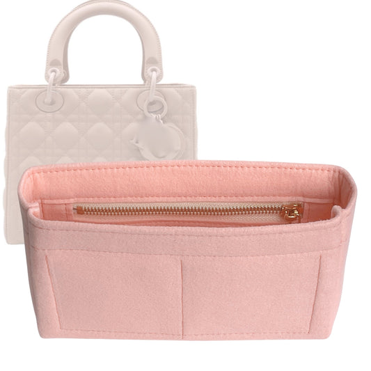 Organizer for [Lady Dior Micro, Dior] Bag Insert (Felt, Slim with Zip Pocket)
