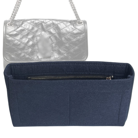 Organizer for [NIKI Medium, Saint Laurent (YSL)] Bag Insert (Felt, Slim with Zip Pocket)