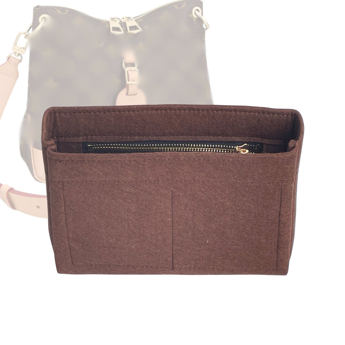 Organizer for [Odeon GM (Large), LV] Bag Insert (Felt, Slim with Zip Pocket)