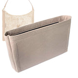 Organizer for [Oxalis in Raffia Crochet and Leather, Saint Laurent (YSL)] Bag Insert (Felt, Slim with Zip Pocket)
