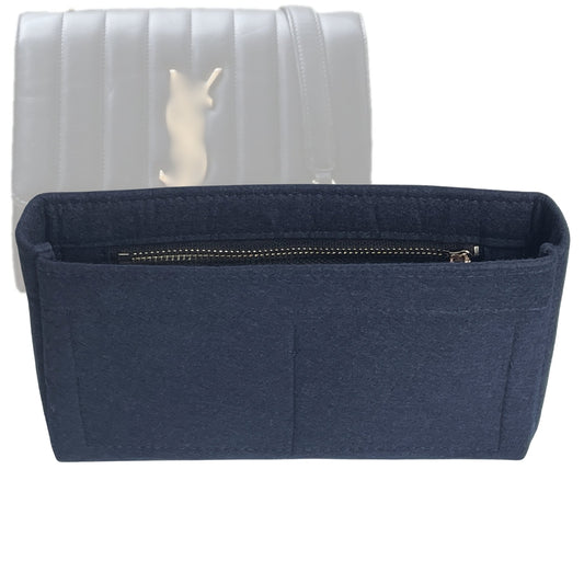 Organizer for [Large Vicky Chain, Saint Laurent (YSL)] Bag Insert (Felt, Slim with Zip Pocket)