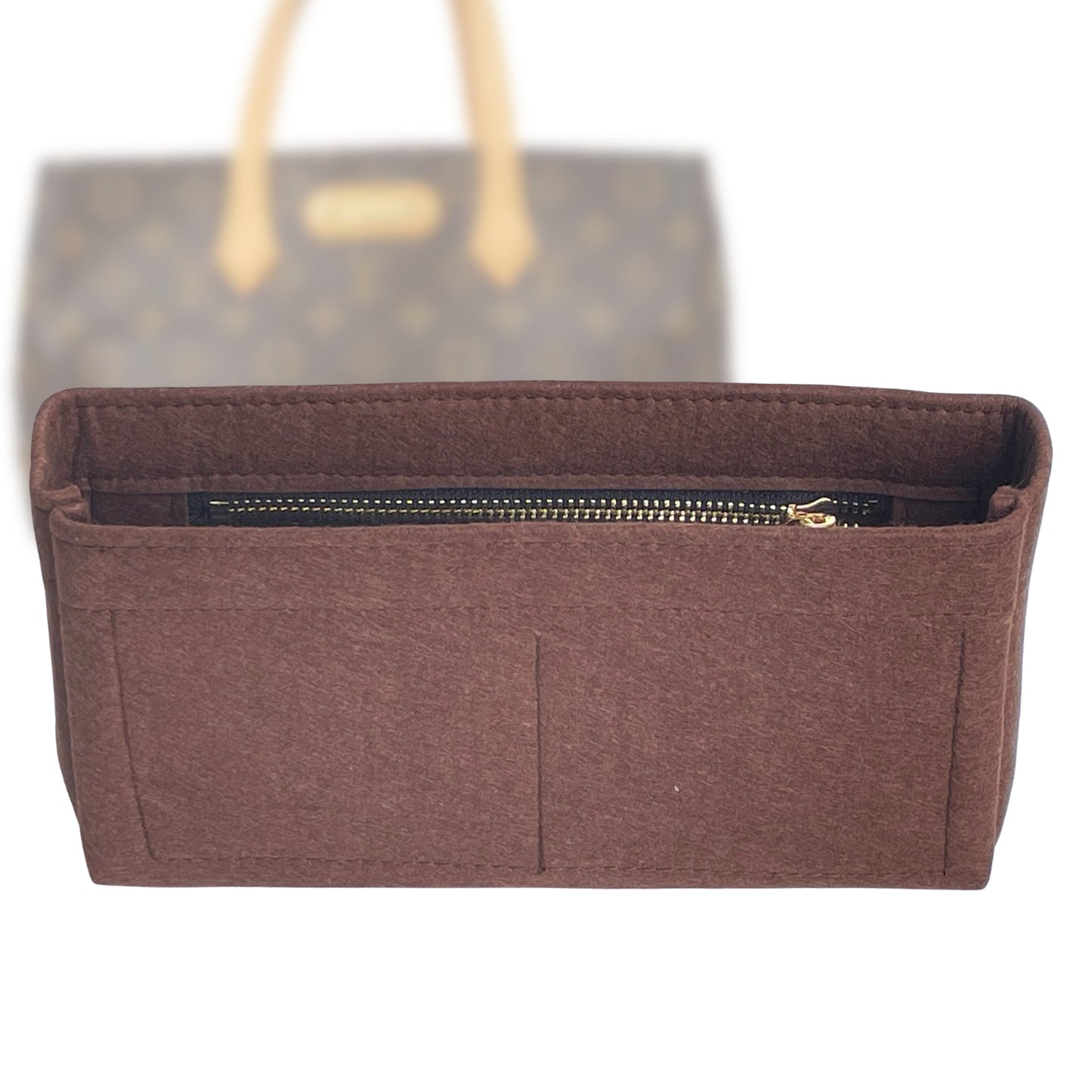 Organizer for [Wilshire PM (Small), LV] Bag Insert (Felt, Slim with Zip Pocket)