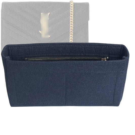 Organizer for [Envelope Medium, Saint Laurent (YSL)] Bag Insert (Felt, Slim with Zip Pocket)