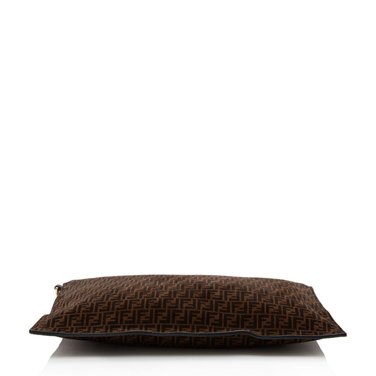 Fendi Zucchino Suede Large Flat Pouch (SHF-79WgbJ)
