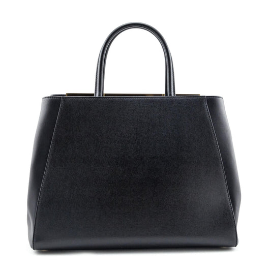 Fendi Black Vitello Elite Regular 2Jours Tote