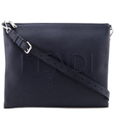 Fendi Dark Blue Vitello Cher Logo Embossed After Messenger Bag