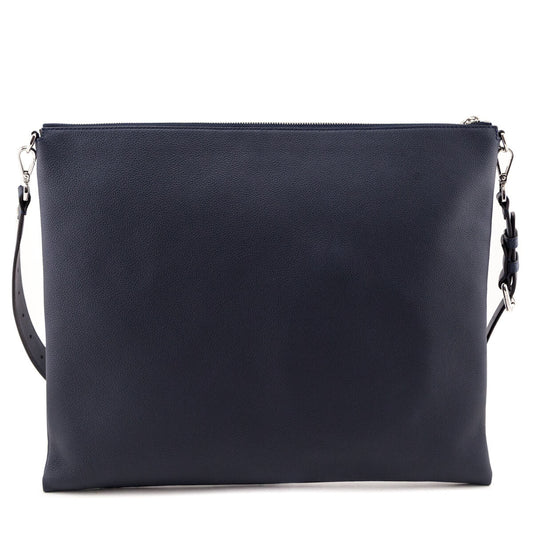 Fendi Dark Blue Vitello Cher Logo Embossed After Messenger Bag