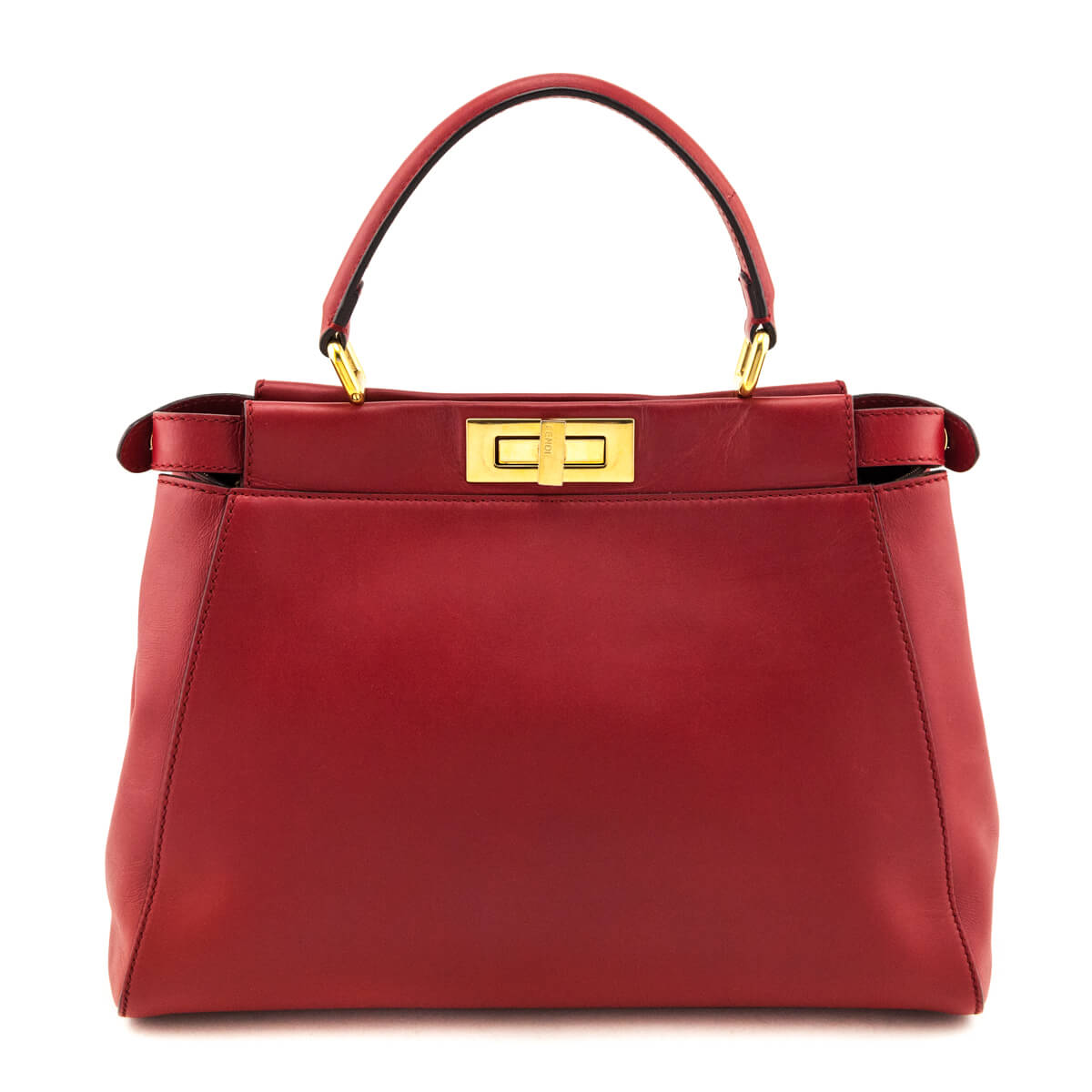 Fendi Red Nappa Medium Peekaboo Bag