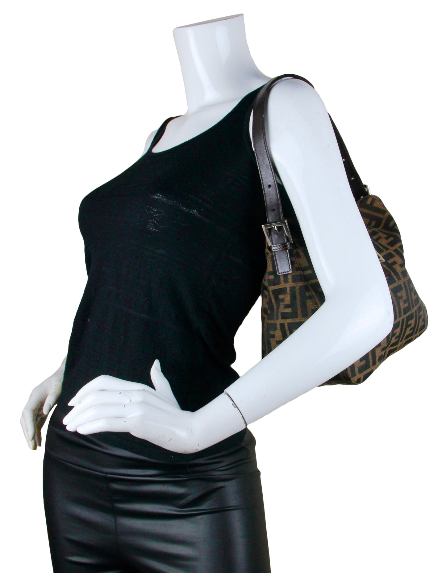 Fendi   Tobacco Zucca Monogram Flap Baguette Bag