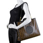 Fendi Mogano Panna Glazed Fabric Monogram FF 1974 Medium Tote
