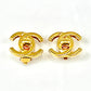 CHANEL CC LOGO TURNLOCK CLIP ON EARRINGS