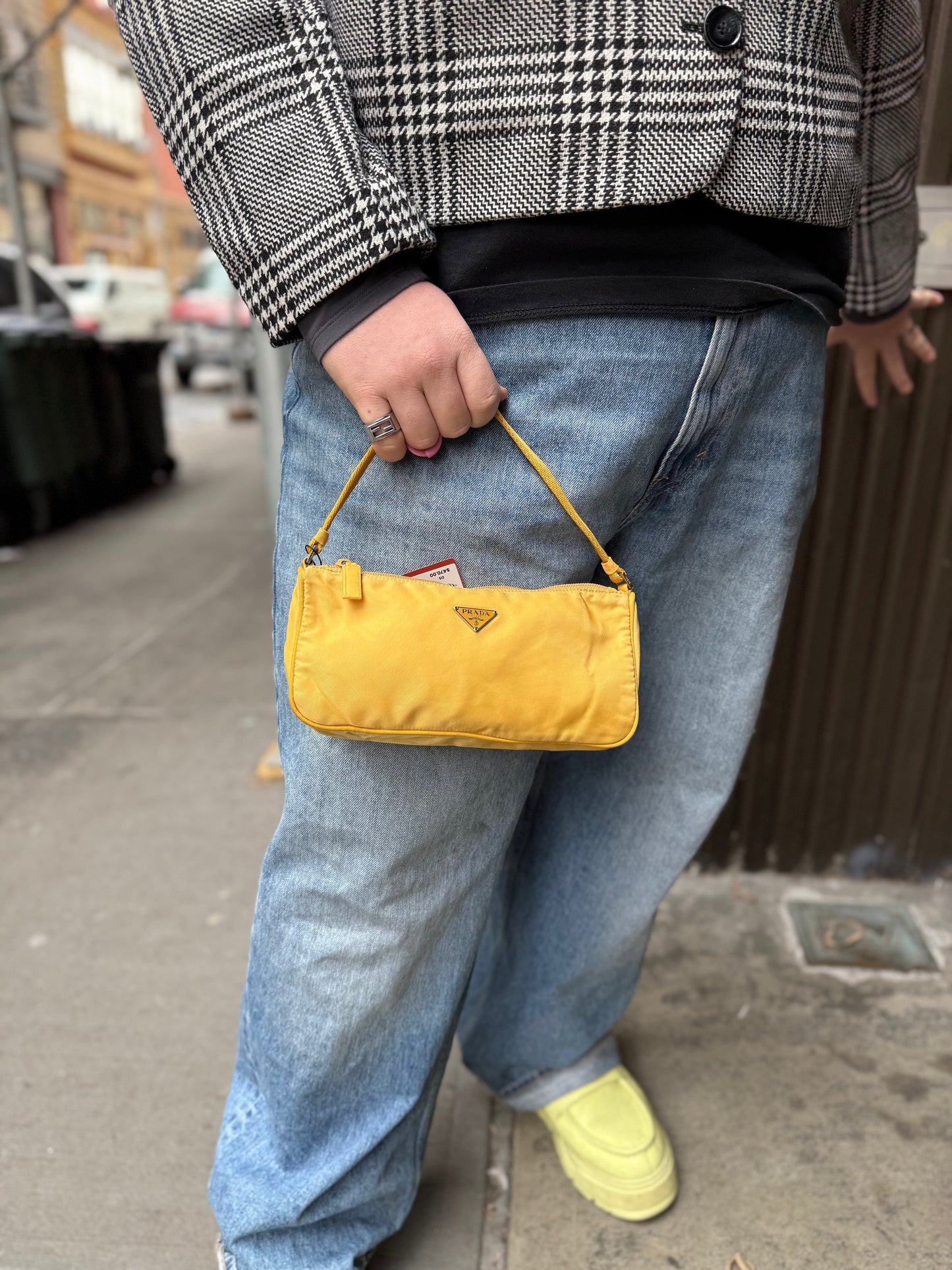 Prada   Nylon Yellow Pochette