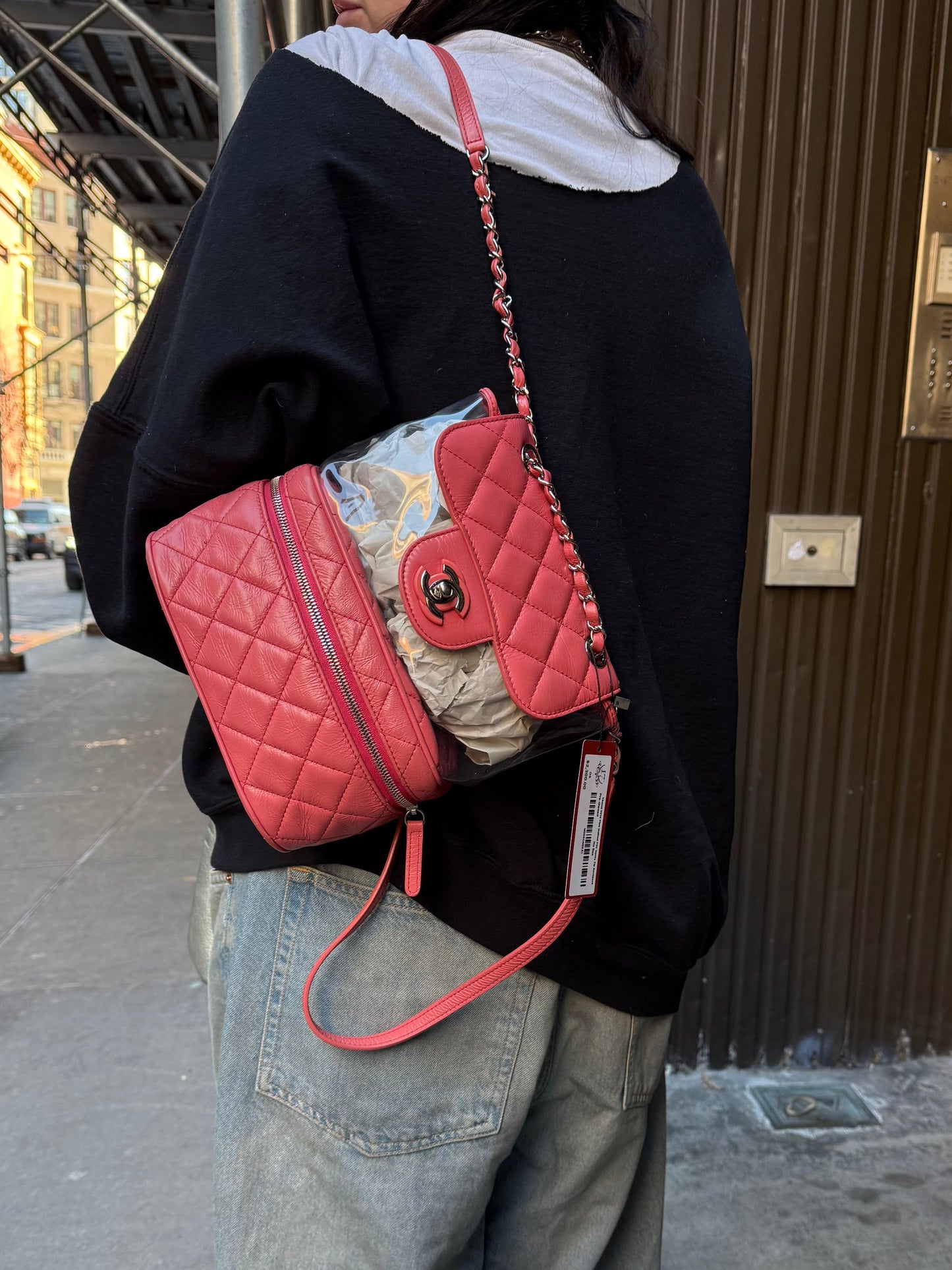 Chanel 2018 Pink Quilted PVC Vanity Zip Backpack