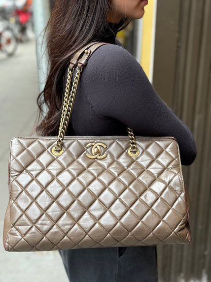 Chanel CC Brown Quilted Leather Perfect Edge Tote 2012