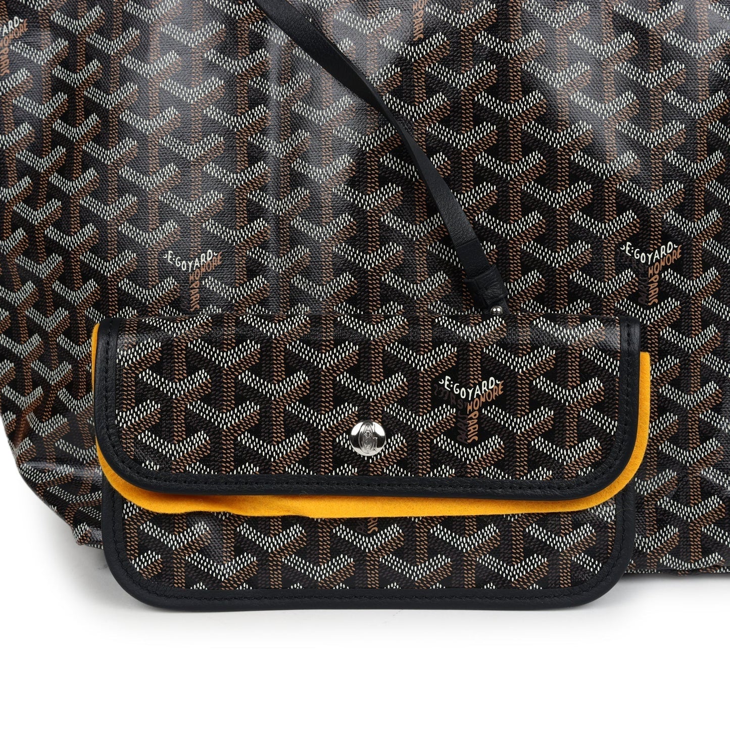 Goyard Goyardine Black St. Louis PM Tote Bag Palladium Hardware