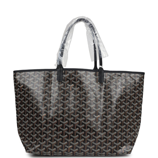 Goyard Goyardine Black St. Louis PM Tote Bag Palladium Hardware