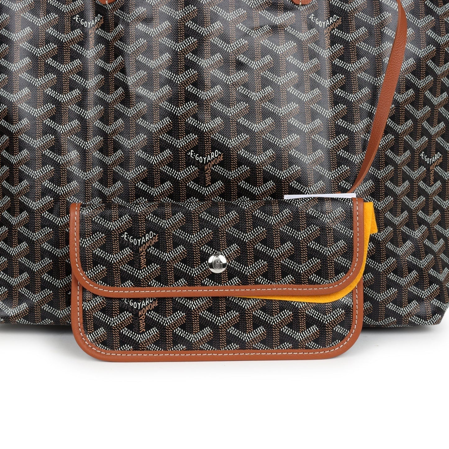 Goyard Goyardine Black and Brown St. Louis PM Tote Bag Palladium Hardware