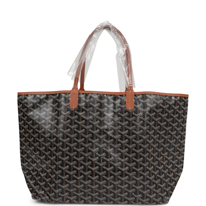 Goyard Goyardine Black & Tan St. Louis PM Tote Bag Palladium Hardware