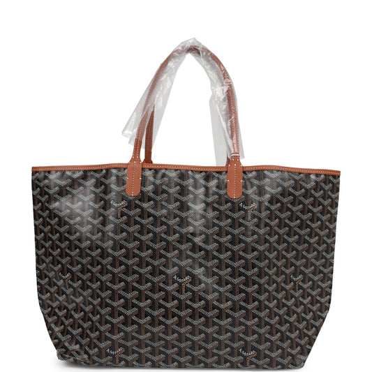 Goyard Goyardine Black & Tan St. Louis PM Tote Bag Palladium Hardware