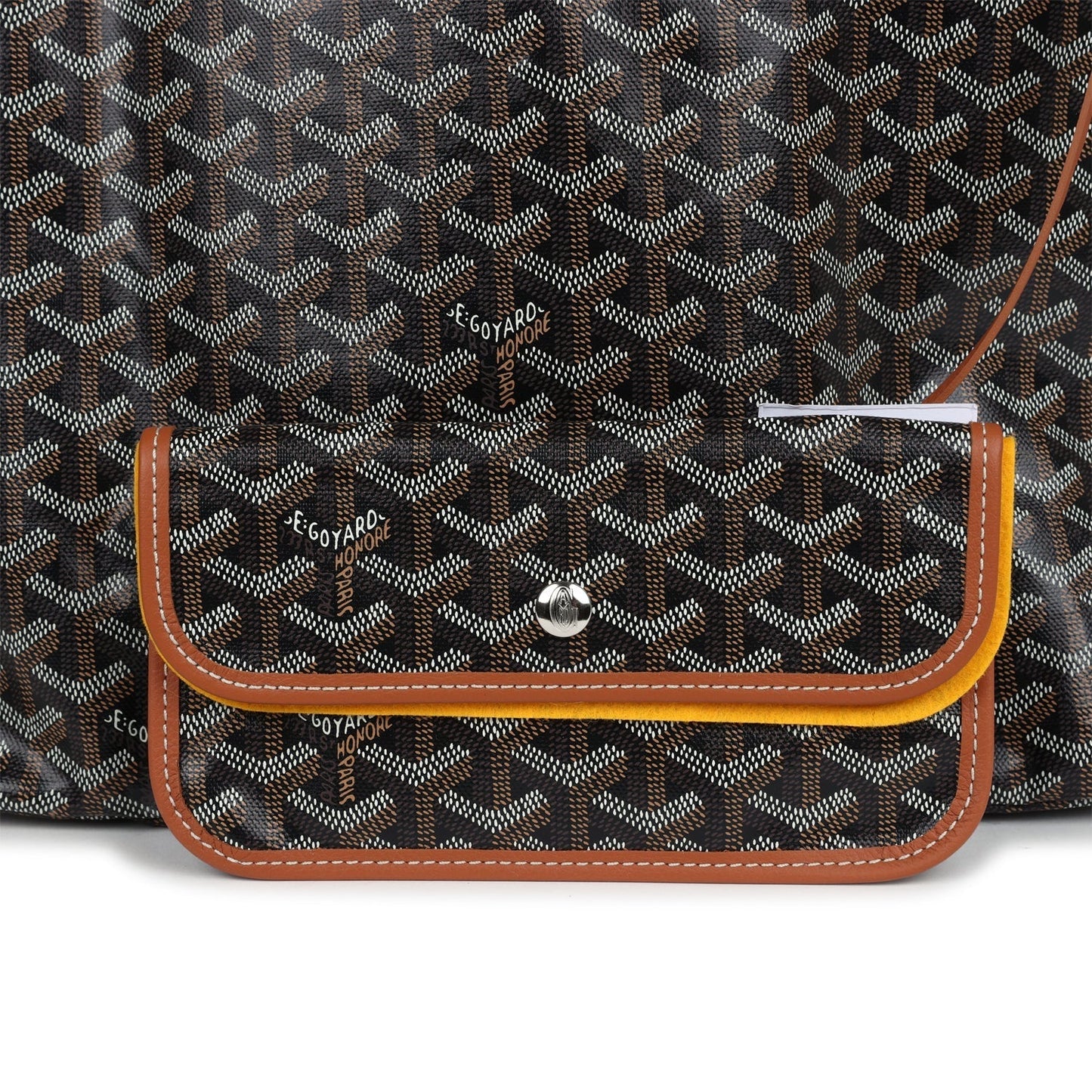 Goyard Goyardine Black & Tan St. Louis PM Tote Bag Palladium Hardware