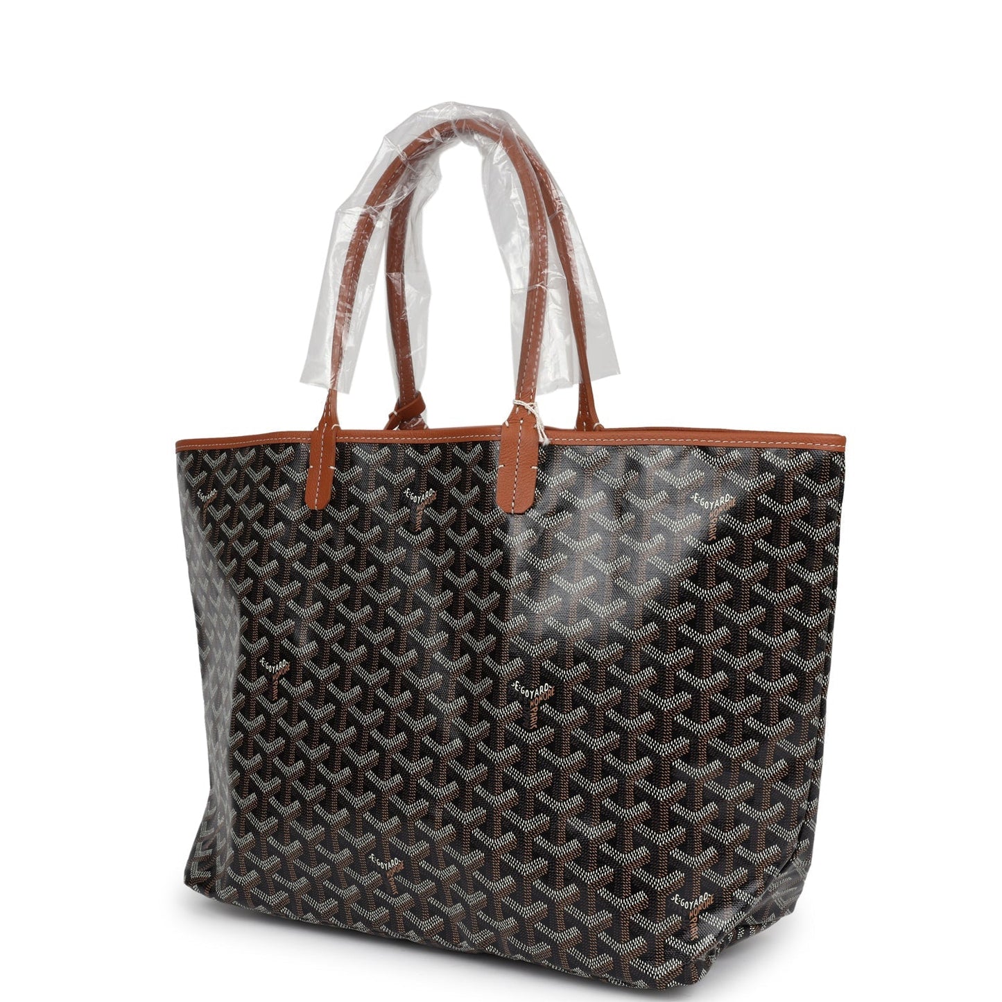 Goyard Goyardine Black and Brown St. Louis PM Tote Bag Palladium Hardware