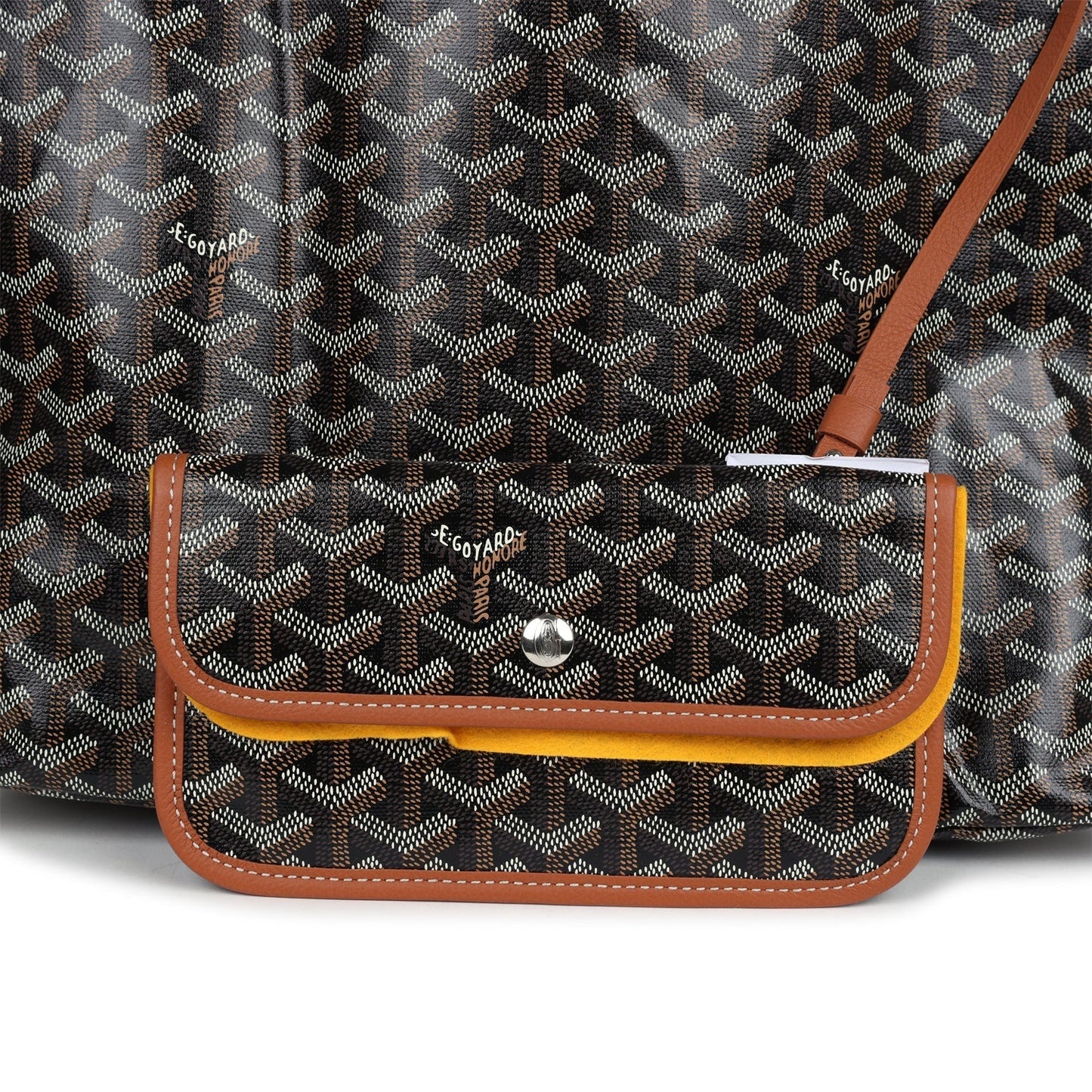 Goyard Goyardine Black and Brown St. Louis PM Tote Bag Palladium Hardware
