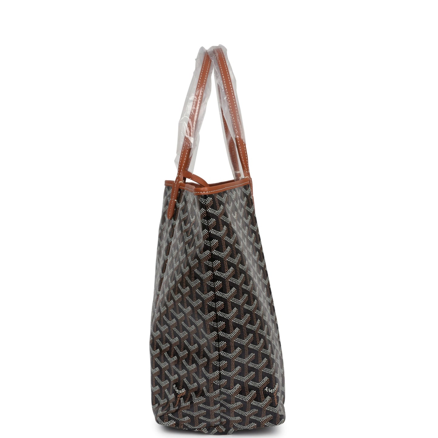 Goyard Goyardine Black & Tan St. Louis PM Tote Bag Palladium Hardware