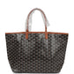 Goyard Goyardine Black & Tan St. Louis PM Tote Bag Palladium Hardware